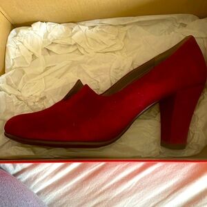 Stole Around Dark Red Suede Heels